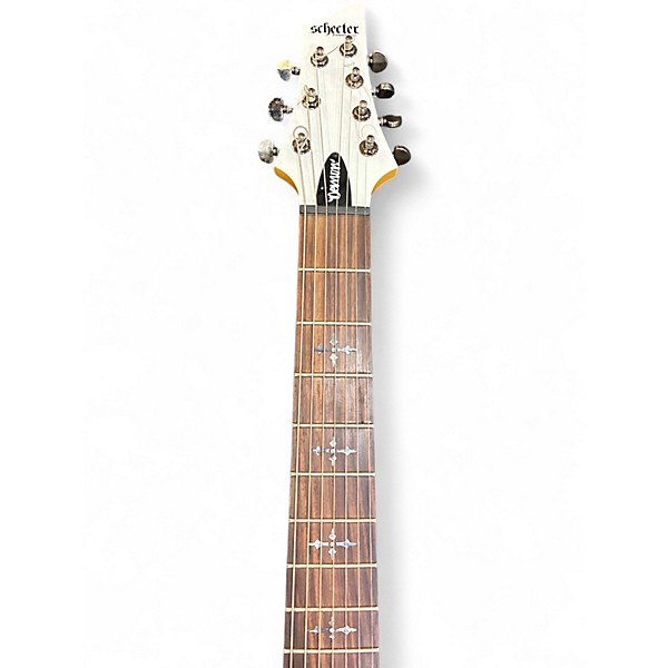 Used Schecter Guitar Research Demon 7 String Alpine White Solid Body Electric Guitar