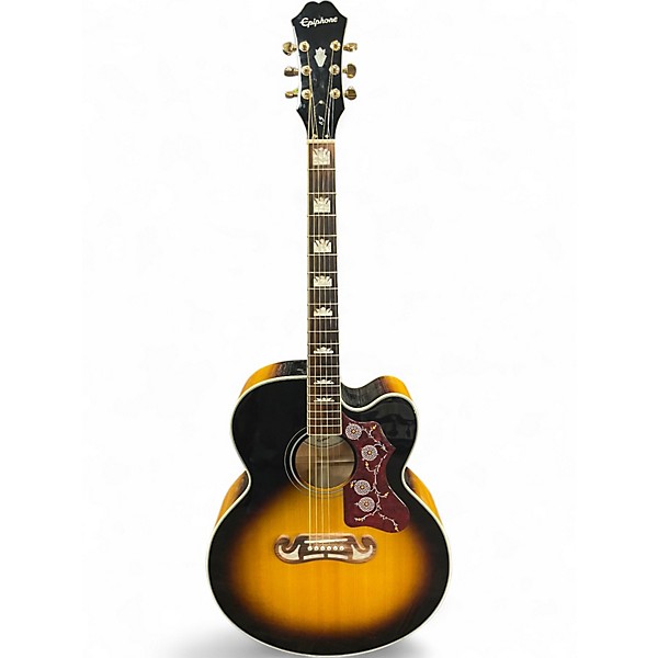 Used Epiphone J200-EC Studio Vintage Sunburst Acoustic Electric Guitar