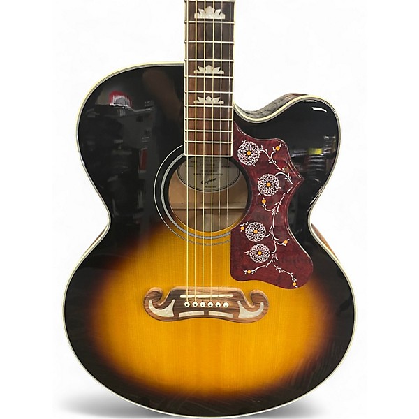 Used Epiphone J200-EC Studio Vintage Sunburst Acoustic Electric Guitar