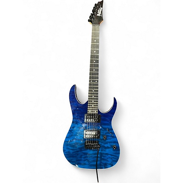 Used Ibanez GRG120QASP Transparent Blue Gradation Solid Body Electric Guitar
