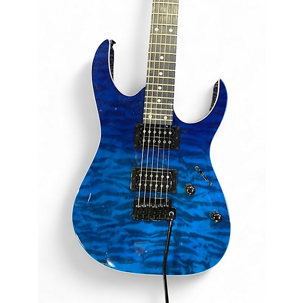 Used Ibanez GRG120QASP Transparent Blue Gradation Solid Body Electric Guitar