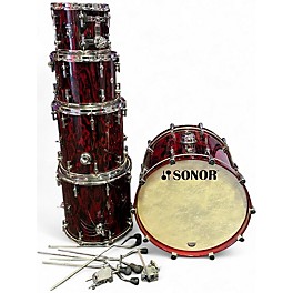Used SONOR 5 Piece PROLITE SQ2 Red Tribal Drum Kit