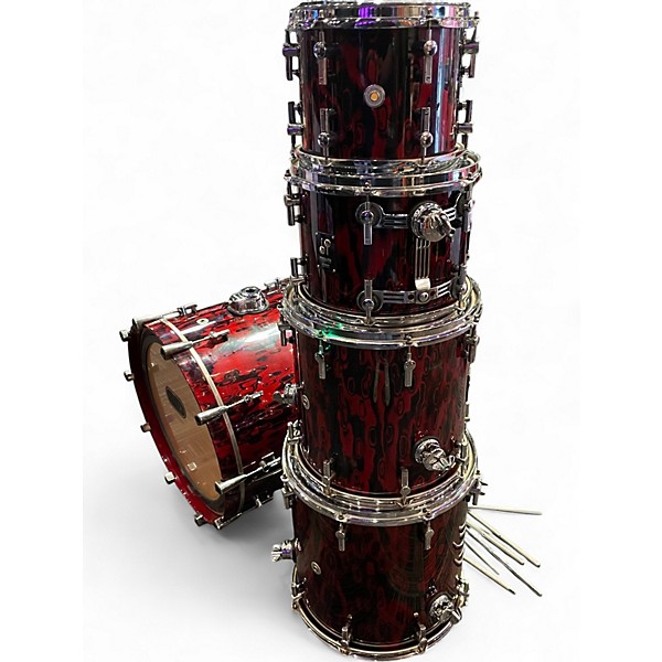 Used SONOR 5 Piece PROLITE SQ2 Red Tribal Drum Kit