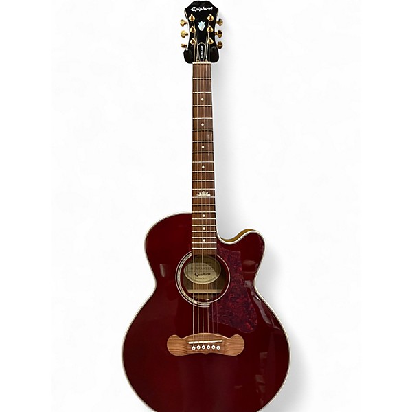 Used Epiphone EJ200 Coupe Red Acoustic Electric Guitar
