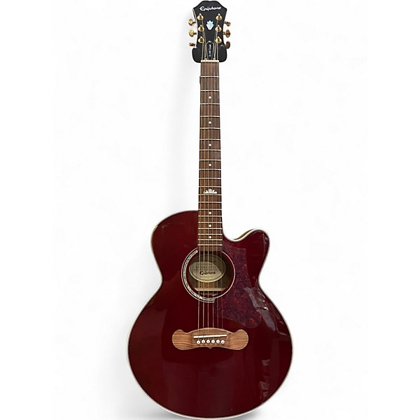 Used Epiphone EJ200 Coupe Red Acoustic Electric Guitar