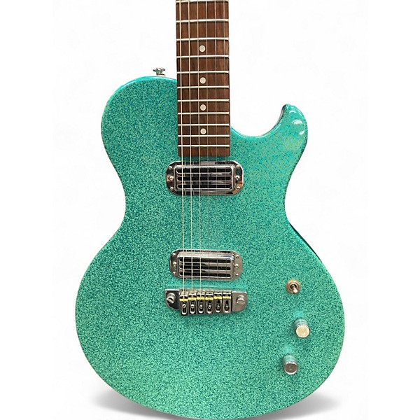 Used Brownsville Thug Sparkle Teal Solid Body Electric Guitar