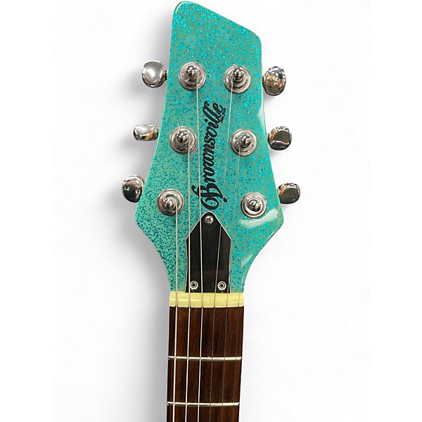 Used Brownsville Thug Sparkle Teal Solid Body Electric Guitar