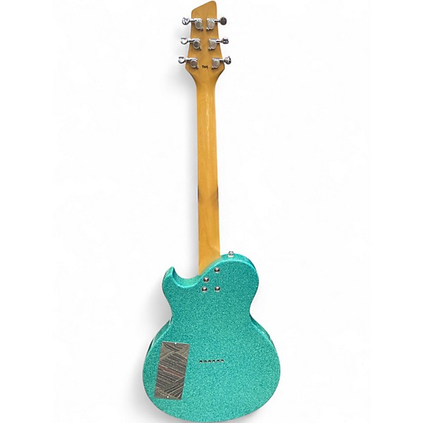 Used Brownsville Thug Sparkle Teal Solid Body Electric Guitar
