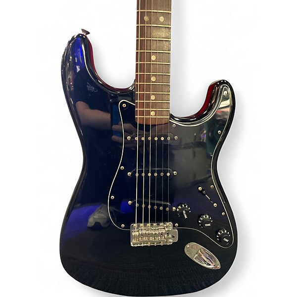 Used 1977 Fender Standard Stratocaster Black Solid Body Electric Guitar