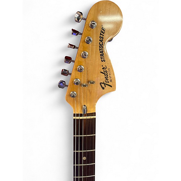 Used 1977 Fender Standard Stratocaster Black Solid Body Electric Guitar