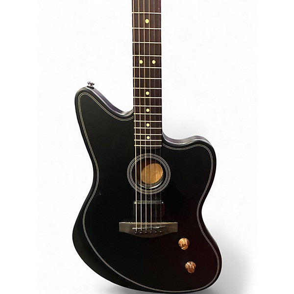 Used Fender acoustasonic Standard Jazzmaster Black Acoustic Electric Guitar