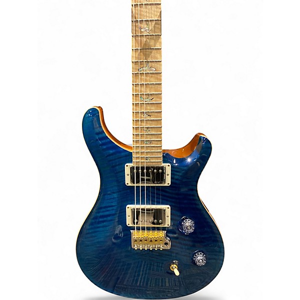 Used PRS Wood Library Custom 24 10 Top Blue Solid Body Electric Guitar