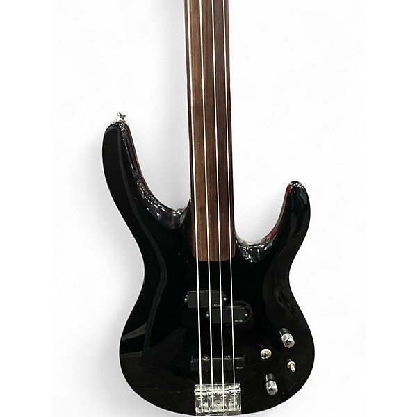 Used Kramer Pioneer Series Fretless Black Electric Bass Guitar