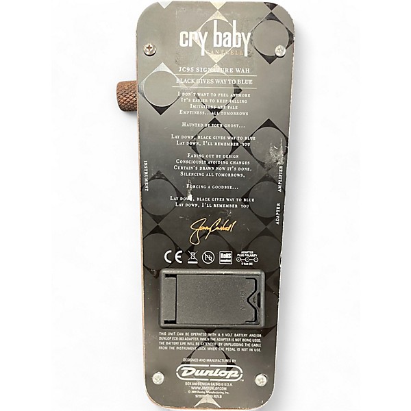 Used Dunlop JC95 Jerry Cantrell Signature Cry Baby Wah Effect Pedal