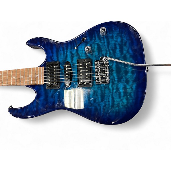 Used Ibanez GRX70QA Transparent Blue Burst Solid Body Electric Guitar