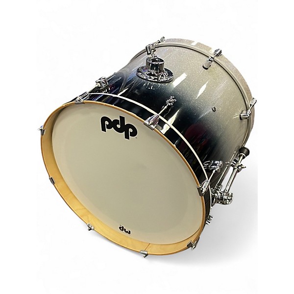 Used PDP by DW 7 Piece Concept Series BLACK AND SILVER SPARKLE Drum Kit