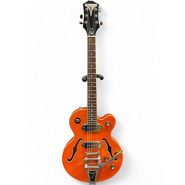 Used Epiphone Wildkat with Bigsby Trans Orange Hollow Body Electric Guitar