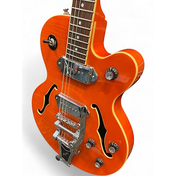 Used Epiphone Wildkat with Bigsby Trans Orange Hollow Body Electric Guitar