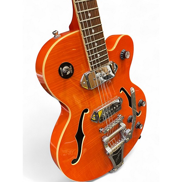 Used Epiphone Wildkat with Bigsby Trans Orange Hollow Body Electric Guitar
