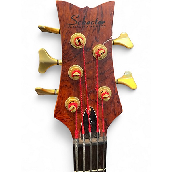 Used Schecter Guitar Research Stiletto Studio 5 String Amber Electric Bass Guitar