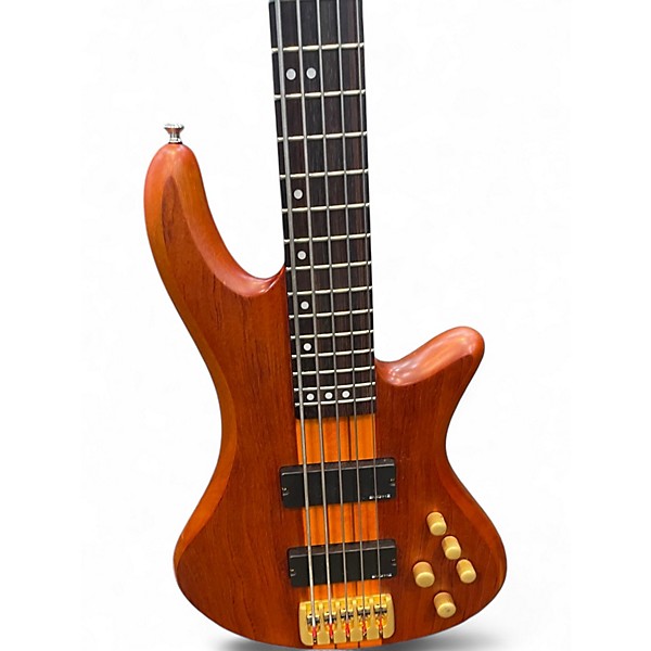 Used Schecter Guitar Research Stiletto Studio 5 String Amber Electric Bass Guitar