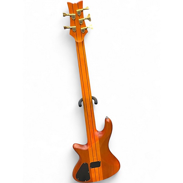 Used Schecter Guitar Research Stiletto Studio 5 String Amber Electric Bass Guitar
