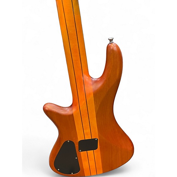Used Schecter Guitar Research Stiletto Studio 5 String Amber Electric Bass Guitar