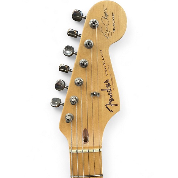 Used Fender Clapton Stratocaster Black Solid Body Electric Guitar
