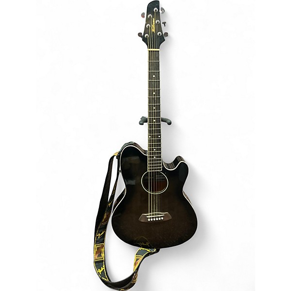 Used Ibanez TCY10E Talman Trans Black Acoustic Electric Guitar