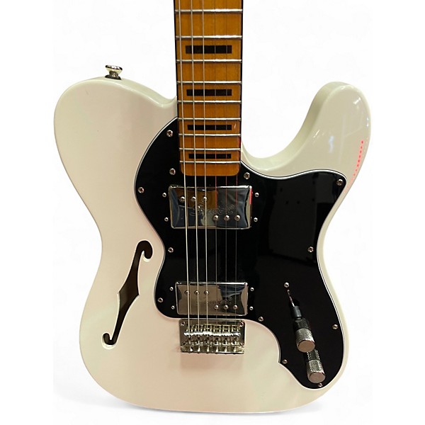 Used Squier Classic Vibe Telecaster Thinline Olympic White Hollow Body Electric Guitar