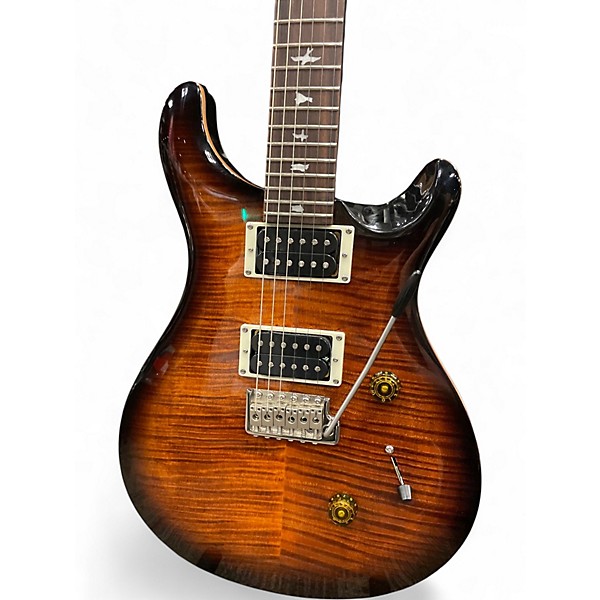 Used PRS SE Custom 24 Black Gold Sunburst Solid Body Electric Guitar