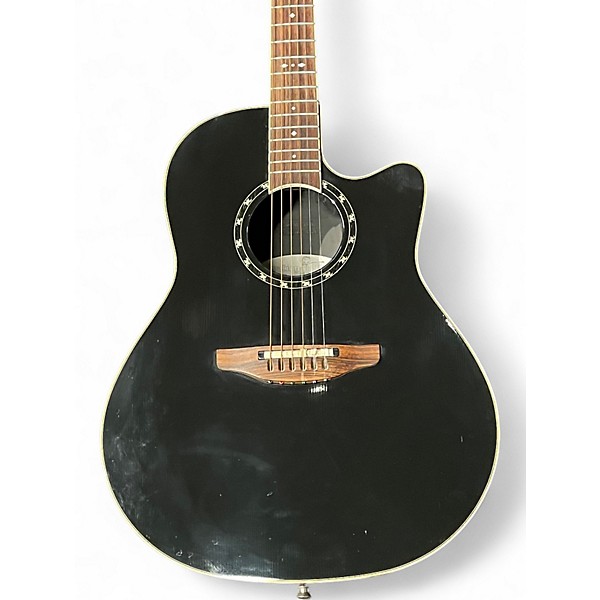 Used Ovation 1771LX Standard Balladeer Black Acoustic Electric Guitar