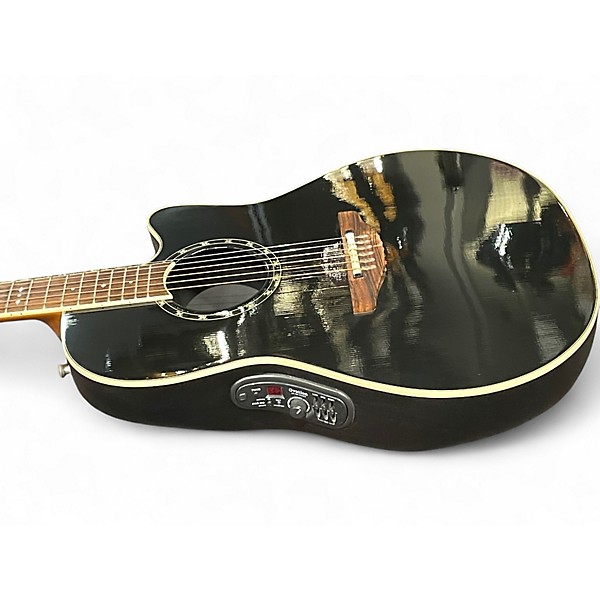 Used Ovation 1771LX Standard Balladeer Black Acoustic Electric Guitar