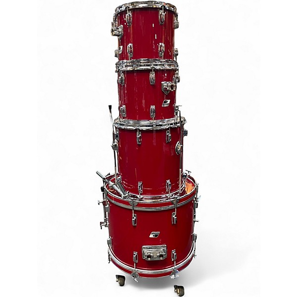 Used Ludwig 4 Piece rocker kit fire engine red Drum Kit