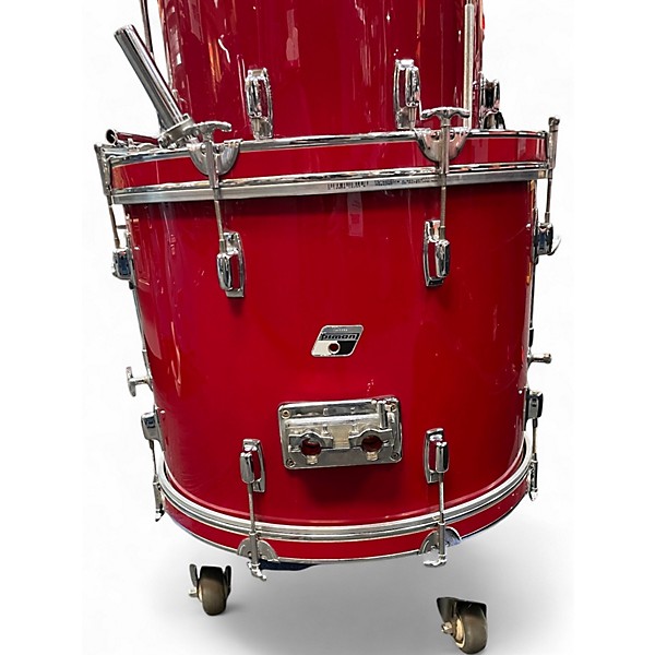 Used Ludwig 4 Piece rocker kit fire engine red Drum Kit