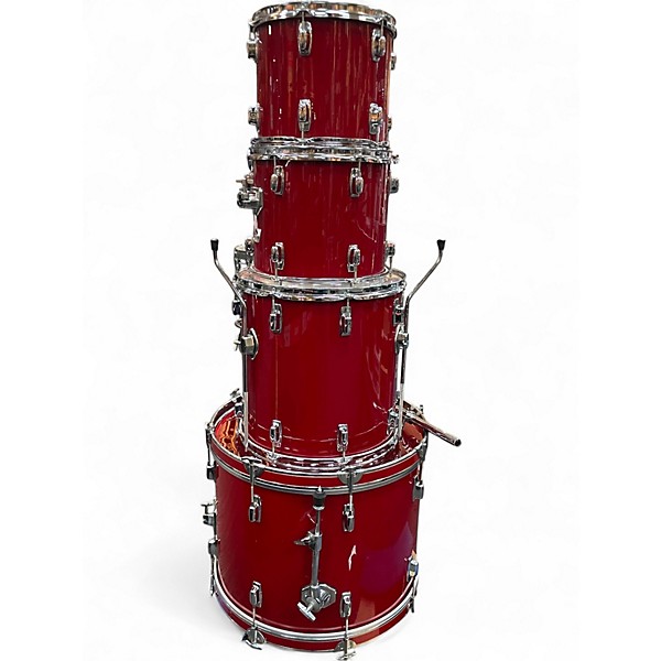 Used Ludwig 4 Piece rocker kit fire engine red Drum Kit