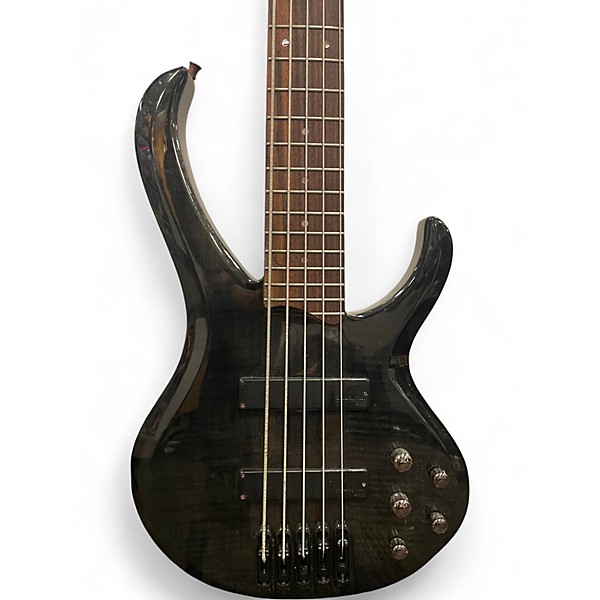 Used 2007 Ibanez BTB575FM Trans Black Electric Bass Guitar