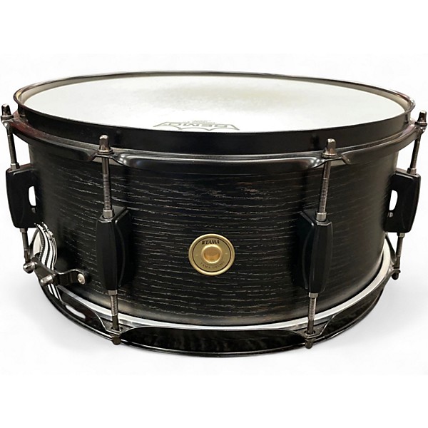 Used TAMA 14in Woodworks Poplar Snare Drum Black Oak Wrap Drum