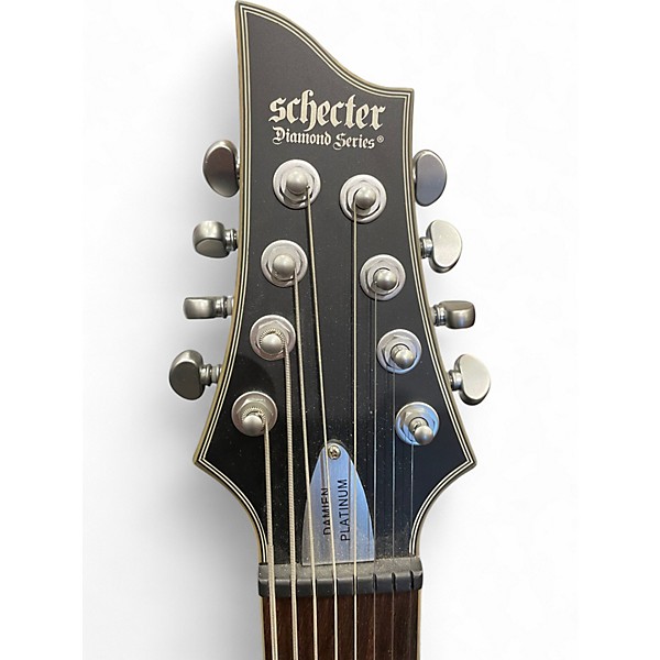 Used Schecter Guitar Research Damien Platinum 8 Black Solid Body Electric Guitar