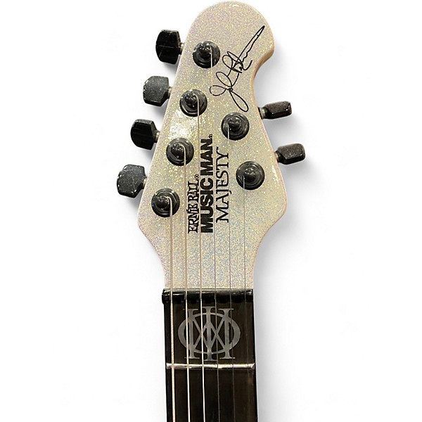 Used Ernie Ball Music Man John Petrucci Majesty 6 White Sparkle Solid Body Electric Guitar