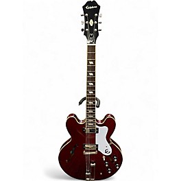 Used Epiphone Riviera Custom Burgundy Hollow Body Electric Guitar
