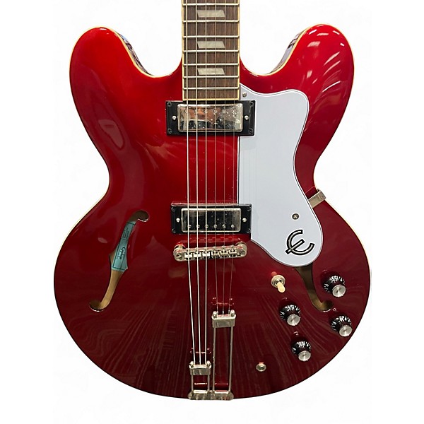 Used Epiphone Riviera Custom Burgundy Hollow Body Electric Guitar
