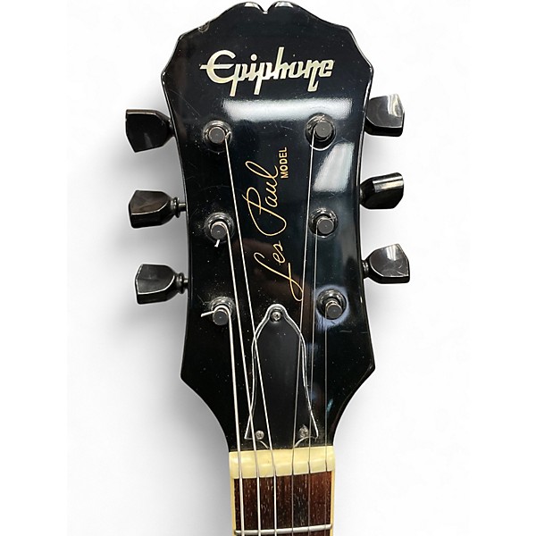 Used Epiphone LES PAUL LIMITED EDITION STANDARD TRANS BLACK Solid Body Electric Guitar