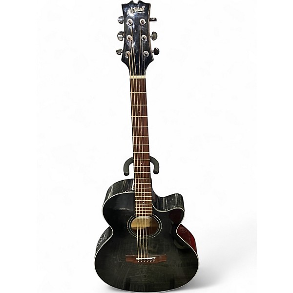 Used Mitchell mx430qab Trans Black Acoustic Electric Guitar