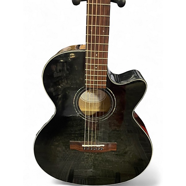 Used Mitchell mx430qab Trans Black Acoustic Electric Guitar