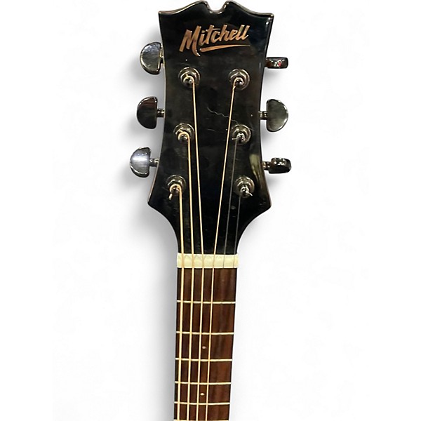 Used Mitchell mx430qab Trans Black Acoustic Electric Guitar