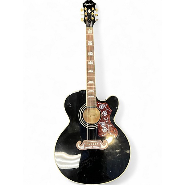 Used Epiphone EJ200CE Black Acoustic Electric Guitar