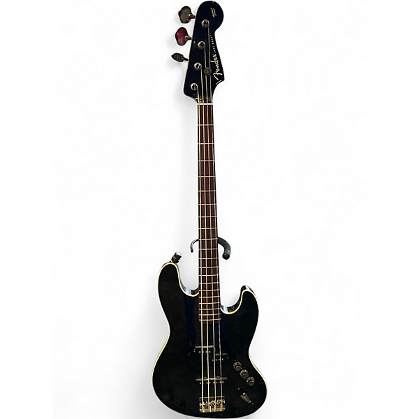 Used 2018 Fender Aerodyne Jazz Bass Black Electric Bass Guitar
