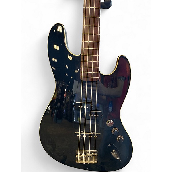 Used 2018 Fender Aerodyne Jazz Bass Black Electric Bass Guitar