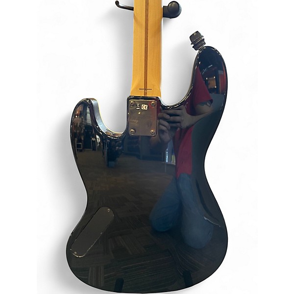 Used 2018 Fender Aerodyne Jazz Bass Black Electric Bass Guitar